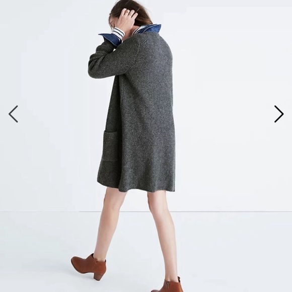 Madewell Backstage Cardigan Sweater gray ribbed oversized - Picture 2 of 6